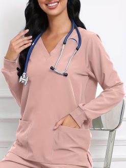 Women’s Long-Sleeve V-Neck Scrub Top