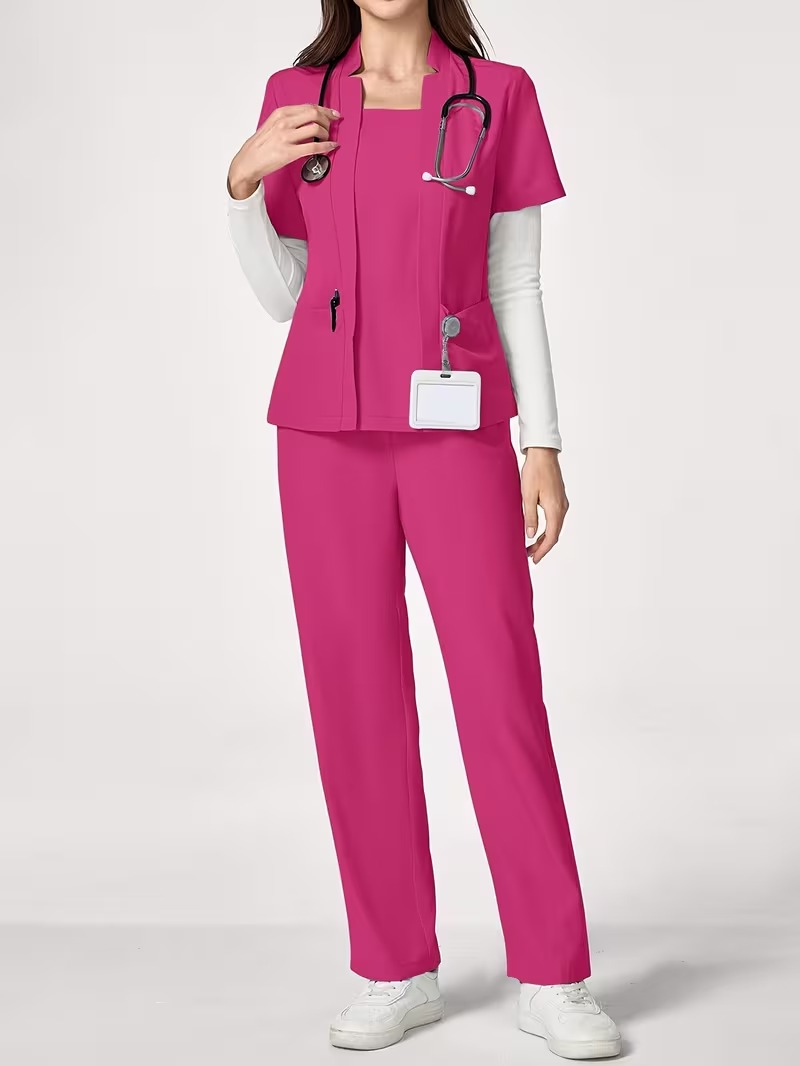 Women’s 3-Piece Color Block Nurse Scrub Set